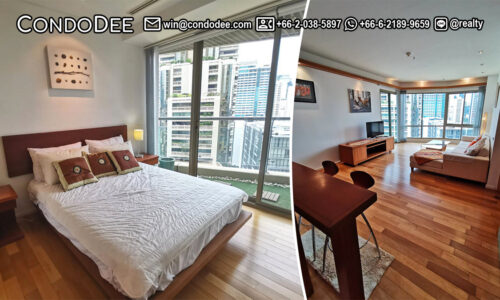 This renovated condo near the park is available now in a popular pet-friendly The Lakes condominium located near BTS Asoke and MRT Sukhumvit