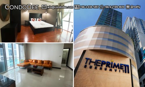 This Sukhumvit property of 2-bedroom is available now on a high floor in The Prime 11 in Sukhumvit 11 in Nana in Bangkok CBD 