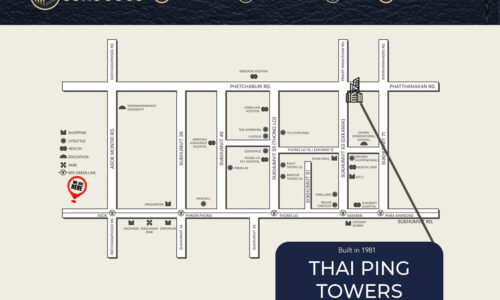Map of Tai Ping Towers condominium exterior view | ภาพภายนอกของคอนโดไท ปิง ทาวเวอร์ส
