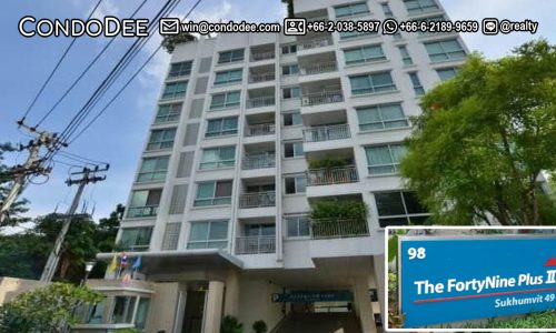 The 49 Plus 2 Sukhumvit 49 condo for sale in Bangkok CBD (also known as The Fortynine Plus II) was built in 2004 and comprises 63 apartments on 8 floors