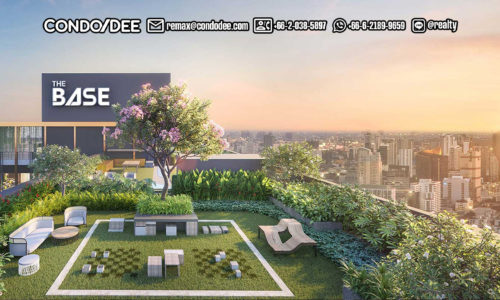 The Base Garden Rama 9 condo for sale in Bangkok was developed by Sansiri in 2019.