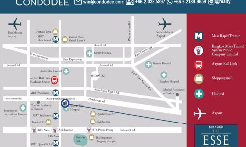 The Esse at Singha Complex Phetchaburi is a Bangkok luxury condo for sale that was built in 20220 by Singha Estate