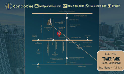 Exterior view of Tower Park Condominium building in Nana, Bangkok, condo for sale Sukhumvit 11 | มุมมอง ภายนอก อาคาร ทาวเวอร์ พาร์ค คอนโดมิเนียม นานา กรุงเทพฯ คอนโด สำหรับขาย สุขุมวิท 11