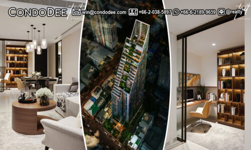 This very large luxury condo in Sathornis a new property (combined 2 units) available now at a promotional price in Tait Sathorn 12 condominium that is almost completed and will be launched in Q3 2023