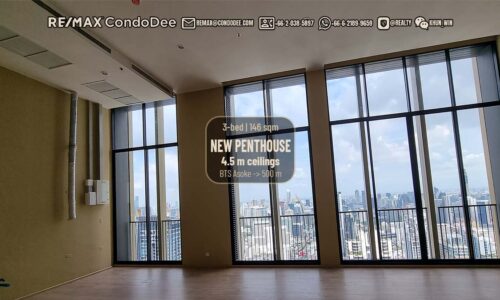 Bangkok penthouse with a very high ceiling of 4.5m- new luxury condo - FOREIGN QUOTA - Amazing View - Noble Be 19 Condominium Near BTS Asoke