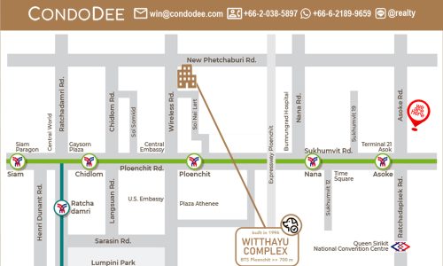 Wittayu Complex condo for sale in Bangkok CBD near BTS Ploenchit and Phetchaburi Road was built in 1996