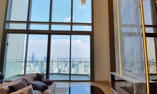 Super-luxury duplex condo for sale in Bangkok - river view from 60+ floor - Magnolias Waterfront Residences