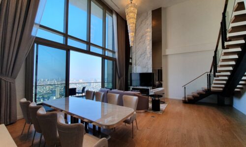 Super-luxury duplex condo for sale in Bangkok - river view from 60+ floor - Magnolias Waterfront Residences