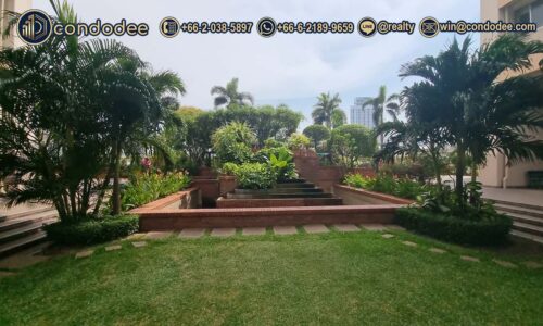 Garden in Tai Ping Towers condominium exterior view | ภาพภายนอกของคอนโดไท ปิง ทาวเวอร์ส