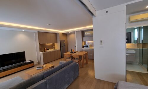 This 1-bedroom condo on Sukhumvit 61 is available now in a luxury Mode Sukhumvit 61 condominium near BTS Ekkamai