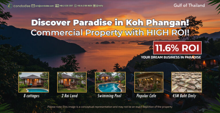 Koh Phangan 8-cottage property with café, high ROI. | เกาะพะงัน บ้านพัก 8 หลังพร้อมร้านกาแฟ ผลตอบแทนสูง