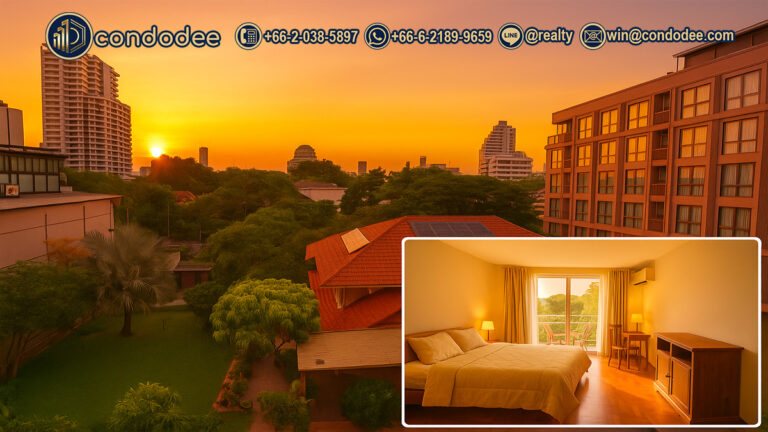 Studio condo at Raintree Villa Sukhumvit 53 with sunrise garden view and bright room | คอนโดสตูดิโอเรนทรี วิลล่า วิวสวนยามเช้า
