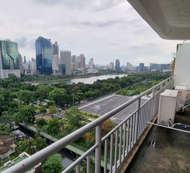large balcony - park view