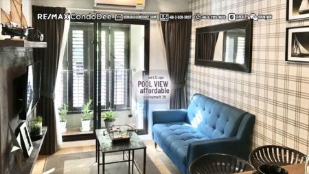Bangkok apartment with pool view for sale - 1-bedroom - low floor - Condolette Dwell Sukhumvit 26