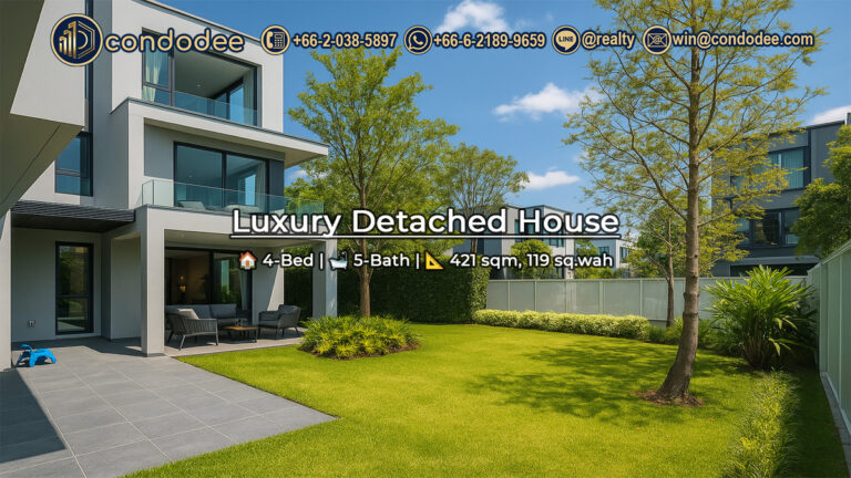 Luxury 4-bedroom house for sale at VIVE Krungthep Kreetha with large garden | บ้านหรู 4 ห้องนอนขายที่วีฟ กรุงเทพกรีฑา พร้อมสวนกว้าง