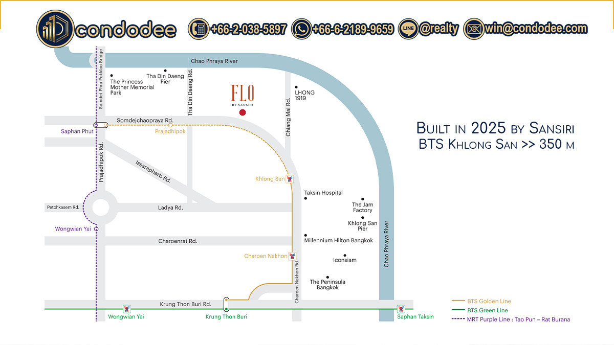 Condo for sale near BTS Khlong San at FLO by Sansiri | คอนโดใกล้ BTS คลองสาน FLO by Sansiri