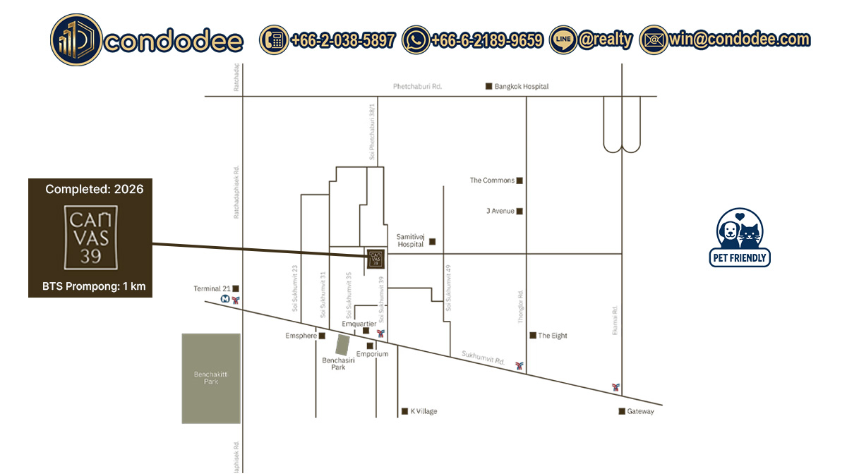 Luxury condo Sukhumvit 39 Canvas 39 The Residence | คอนโดหรู สุขุมวิท 39 แคนวาส 39