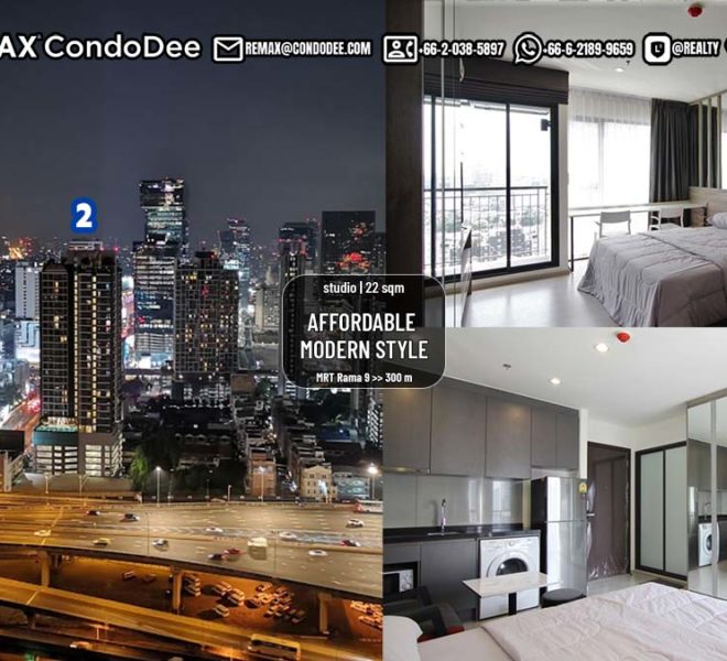 Cheap Bangkok condo Rama 9 - PRICE REDUCED - 1 bedroom - high floor - SALE WITH TENANT - Rhythm Asoke Condo