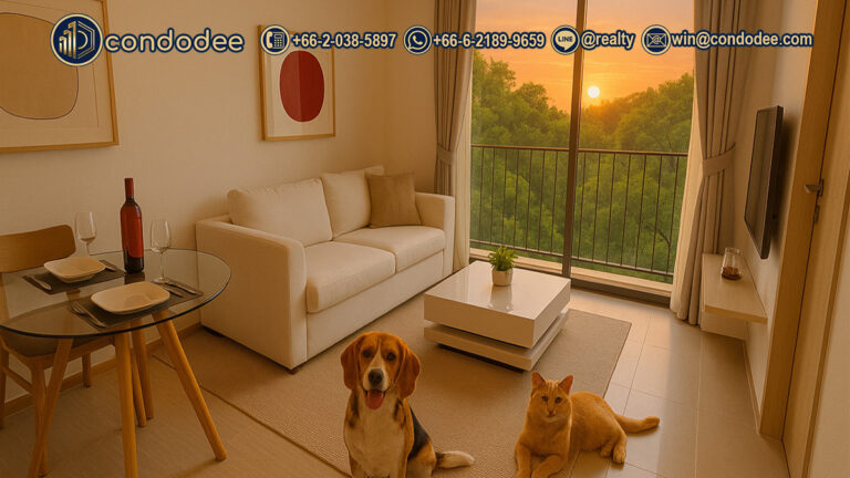 Pet-friendly condo for sale Sukhumvit 49 near Samitivej – 1-bedroom fully furnished | คอนโดเลี้ยงสัตว์ได้ สุขุมวิท 49 ใกล้รพ.สมิติเวช