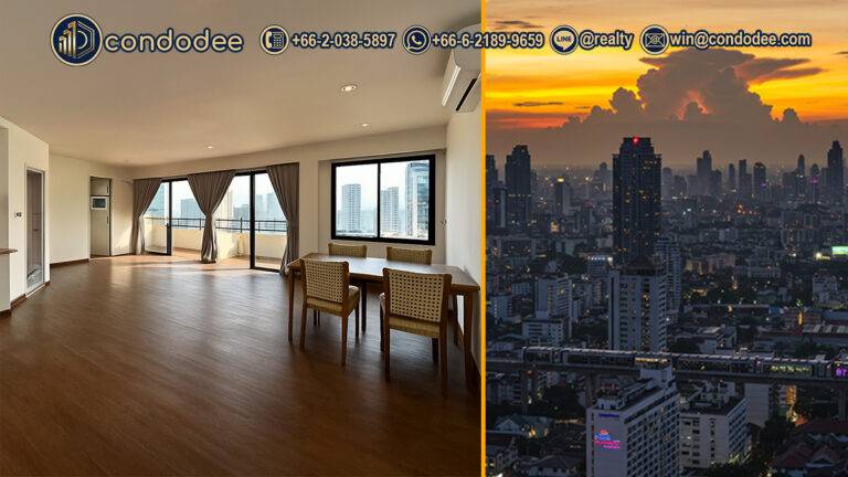 Spacious renovated living room of a 2-bedroom condo in Sukhumvit 6 near BTS Nana | ห้องนั่งเล่นที่ได้รับการปรับปรุงใหม่กว้างขวางของคอนโด 2 ห้องนอนในสุขุมวิท 6 ใกล้ BTS นานา