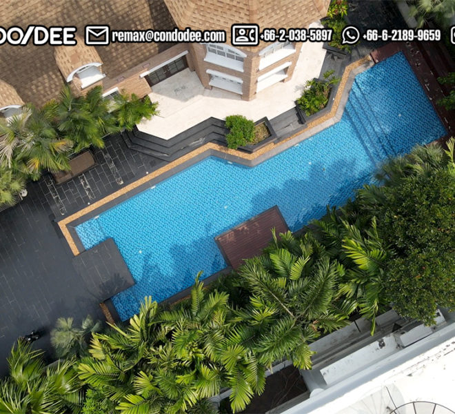 super-luxury Bangkok house sale Sukhumvit 71 drone pool