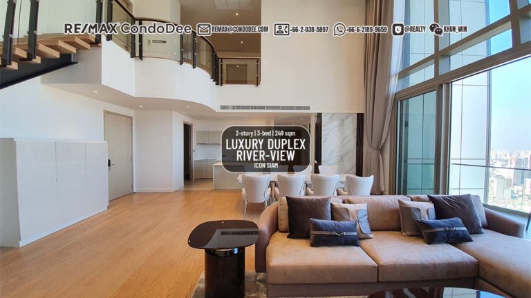 Super-luxury duplex condo for sale in Bangkok - river view from 60+ floor - Magnolias Waterfront Residences